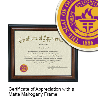Ouachita Baptist University Certificate with Frame