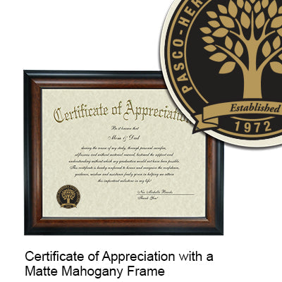 Pasco-Hernando State College Certificate with Frame