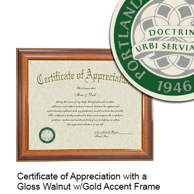Portland State University Certificate with Frame