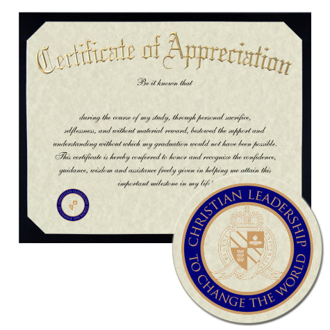 Regent University Certificate of Appreciation