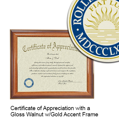 Rollins College Certificate with Frame