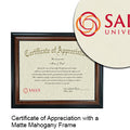 Salus University Certificate with Frame