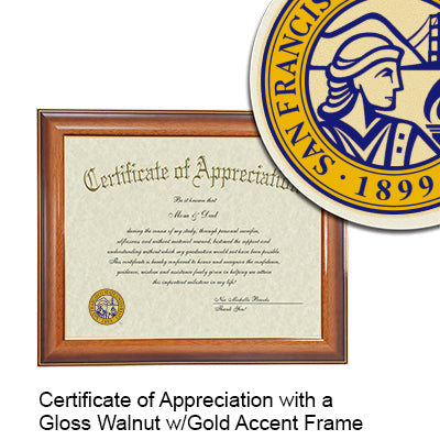 San Francisco State University Certificate with Frame