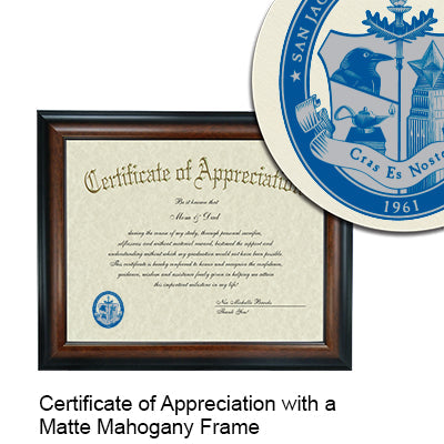 SAN JACINTO COLLEGE Certificate with Frame