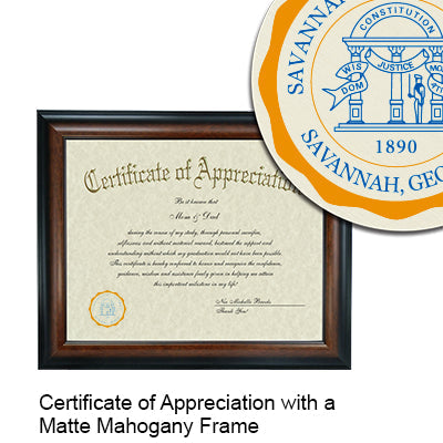 Savannah State University Certificate with Frame