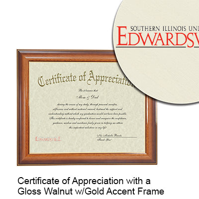 Southern Illinois University Edwardsville Certificate with Frame