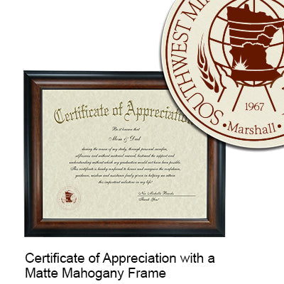 Southwest Minnesota State University Certificate with Frame