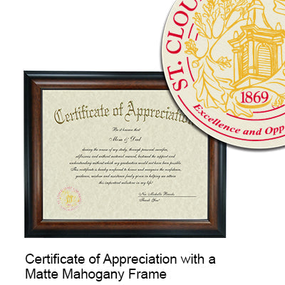 St. Cloud State University Certificate with Frame