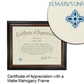 St. Mary's University Certificate with Frame