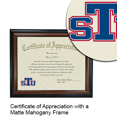 St. Thomas University Certificate with Frame
