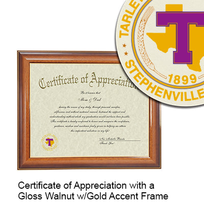 Tarleton State University Certificate with Frame