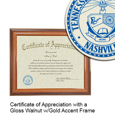 Tennessee State University Certificate with Frame