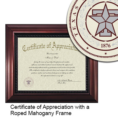 Texas A&M Health Science Center - College of Medicine Certificate of Appreciation