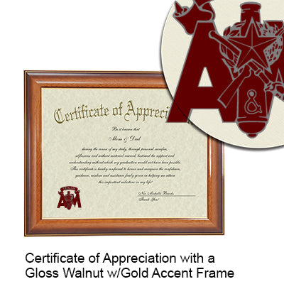 Texas A&M University at Galveston Certificate with Frame