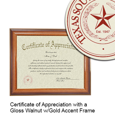 Texas Southern University Certificate with Frame