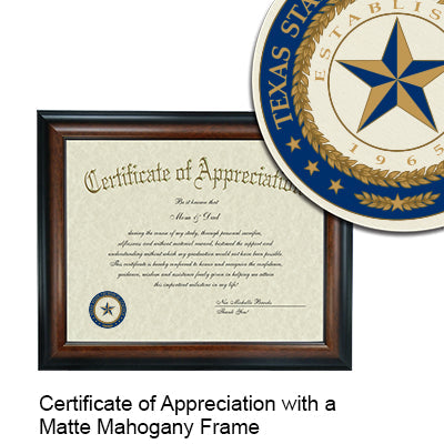 Texas State Technical College Harlingen Certificate with Frame
