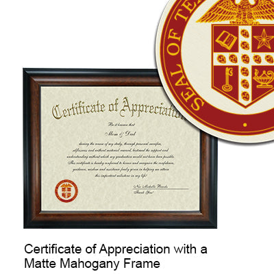 Texas Tech University School of Law Certificate with Frame