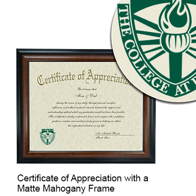 The College at Brockport Certificate with Frame