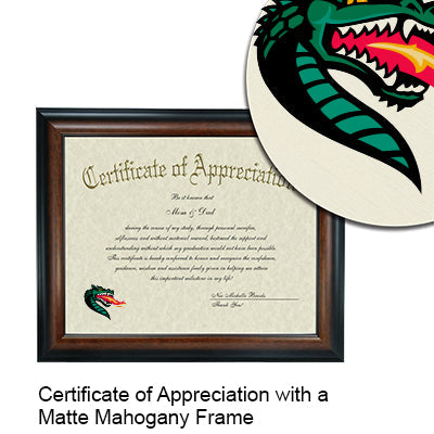 The University of Alabama at Birmingham Certificate with Frame