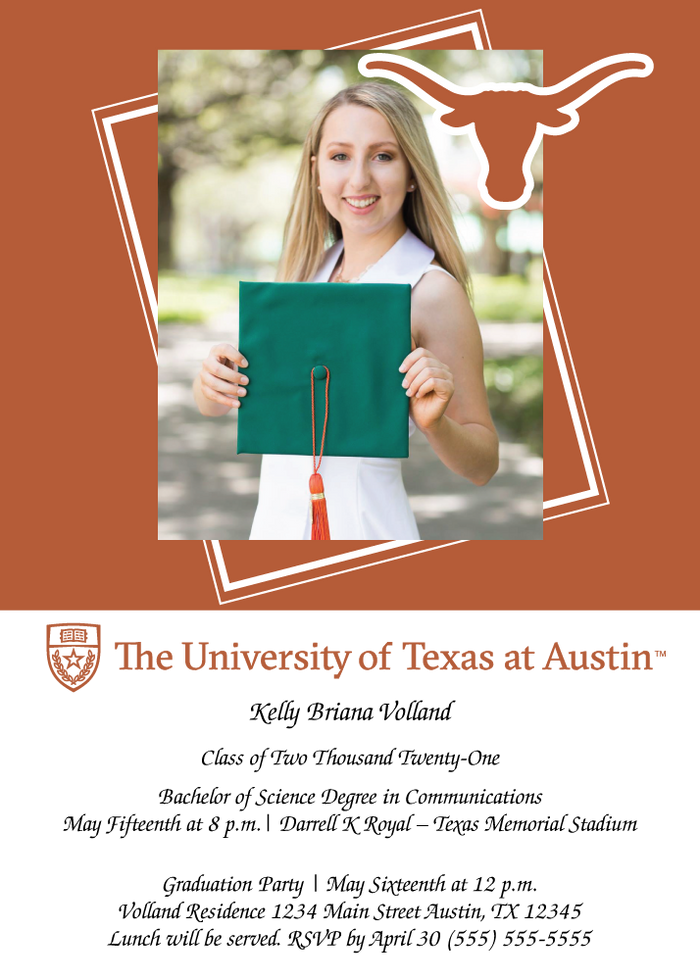 The University of Texas at Austin Announcement (Photo Card)