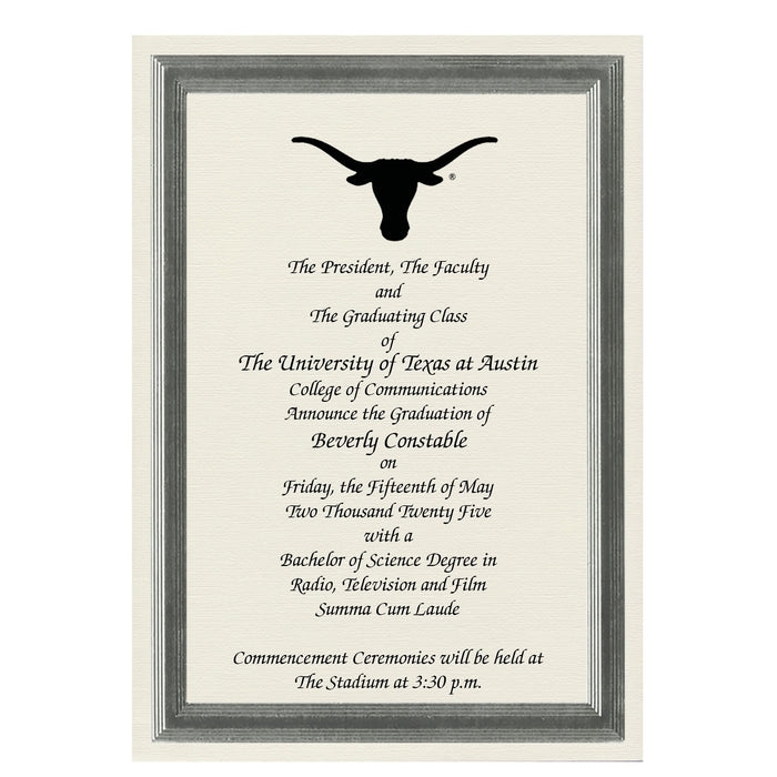 The University of Texas at Austin Graduation Announcement (Economy Style)