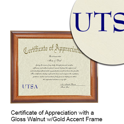 The University of Texas at San Antonio Certificate with Frame