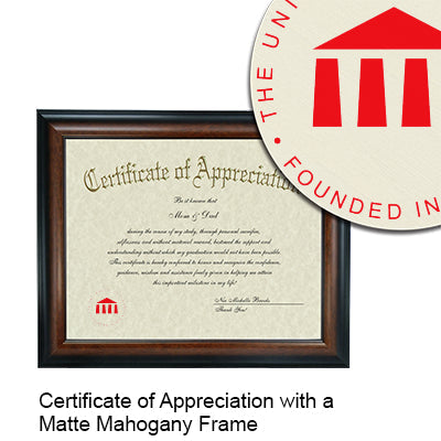 The University of the Arts Certificate with Frame
