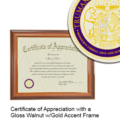 Truman State University Certificate with Frame