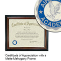 United States Air Force Academy Certificate with Frame