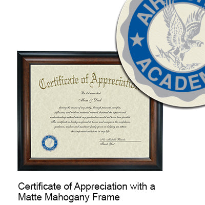 United States Air Force Academy Certificate with Frame
