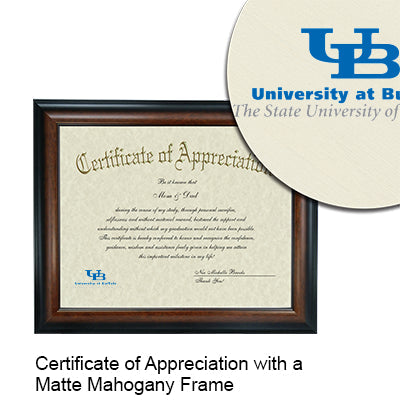 University at Buffalo Certificate with Frame