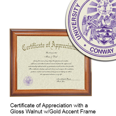 University of Central Arkansas Certificate with Frame