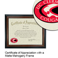 University of Cincinnati Clermont College Certificate with Frame