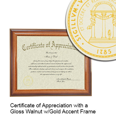 University of Georgia Certificate with Frame