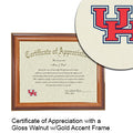 University of Houston Certificate with Frame
