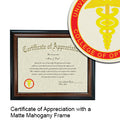 University of Houston College of Optometry Certificate with Frame