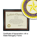 University of Mary Hardin-Baylor Certificate with Frame