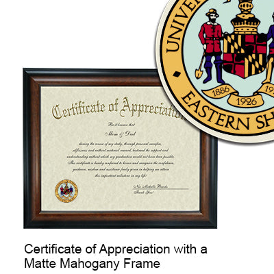 University of Maryland Eastern Shore Certificate with Frame
