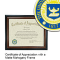 University of Michigan - Dearborn Certificate with Frame