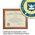 University of Michigan Certificate with Frame