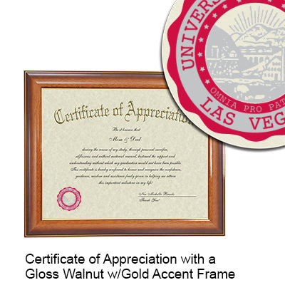 University of Nevada - Las Vegas Certificate with Frame