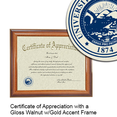 University of Nevada, Reno Certificate with Frame