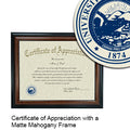 University of Nevada, Reno School of Medicine Certificate with Frame