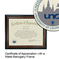 University of New Orleans Certificate with Frame