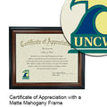 University of North Carolina Wilmington Certificate with Frame
