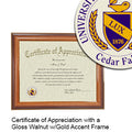 University of Northern Iowa Certificate with Frame