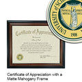 University of Science and Arts of Oklahoma Certificate with Frame
