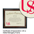 University of South Alabama Certificate with Frame