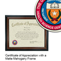 University of Texas Health Science Center at Tyler Certificate with Frame