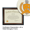University of Texas Southwestern Medical Center at Dallas Certificate with Frame